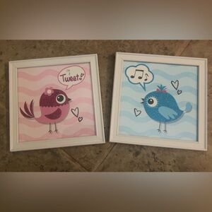 Cute Bird Wall Art Set